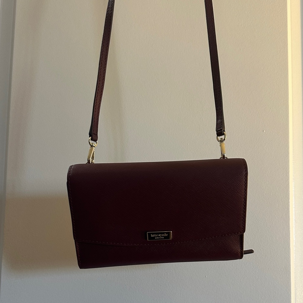 Kate Spade Deep Berry Crossbody Wallet Bag